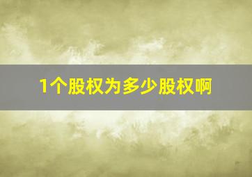 1个股权为多少股权啊