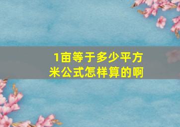 1亩等于多少平方米公式怎样算的啊