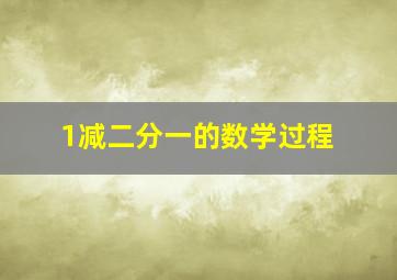 1减二分一的数学过程