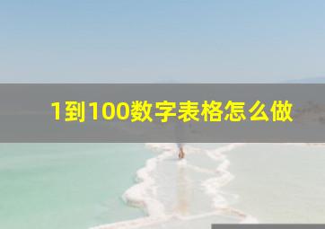 1到100数字表格怎么做