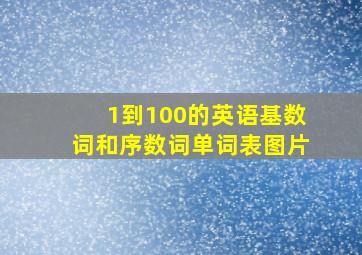 1到100的英语基数词和序数词单词表图片