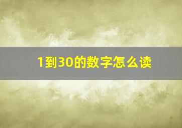 1到30的数字怎么读