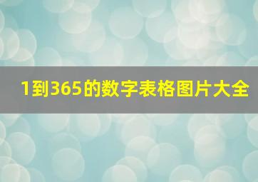 1到365的数字表格图片大全