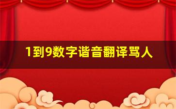 1到9数字谐音翻译骂人