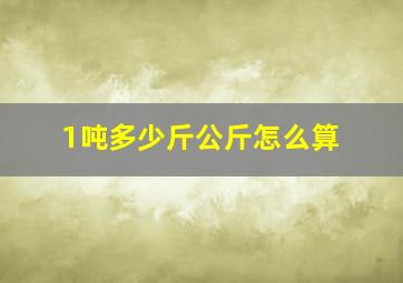 1吨多少斤公斤怎么算