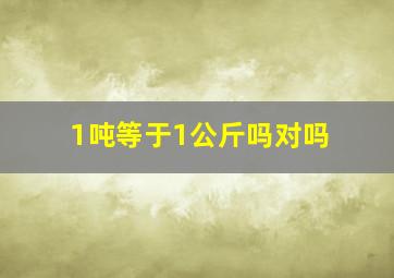 1吨等于1公斤吗对吗