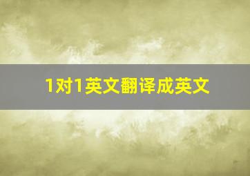 1对1英文翻译成英文