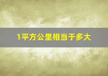 1平方公里相当于多大