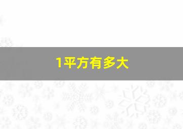 1平方有多大