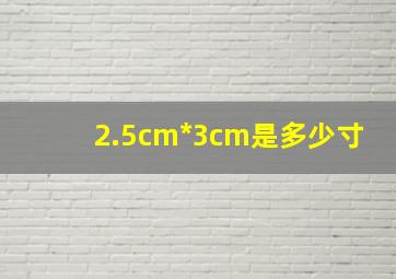 2.5cm*3cm是多少寸