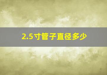 2.5寸管子直径多少