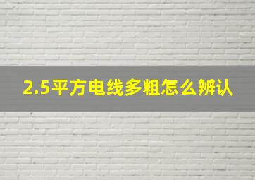 2.5平方电线多粗怎么辨认