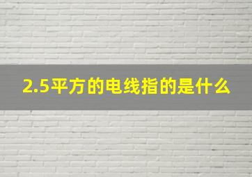 2.5平方的电线指的是什么