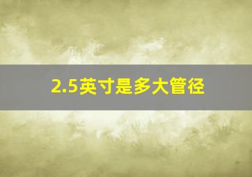 2.5英寸是多大管径