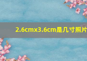 2.6cmx3.6cm是几寸照片