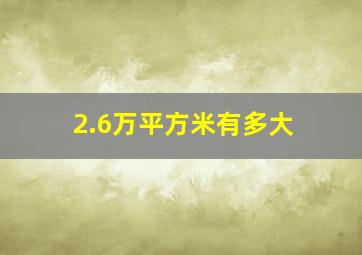 2.6万平方米有多大