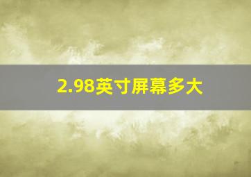 2.98英寸屏幕多大