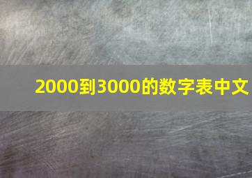 2000到3000的数字表中文