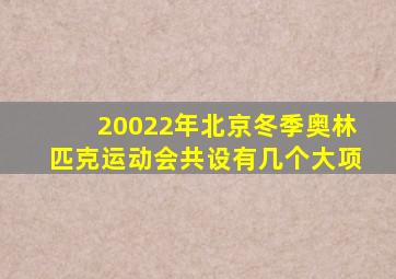 20022年北京冬季奥林匹克运动会共设有几个大项