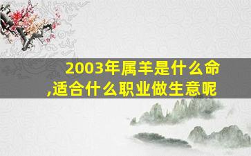 2003年属羊是什么命,适合什么职业做生意呢