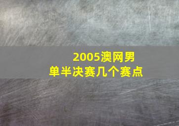 2005澳网男单半决赛几个赛点