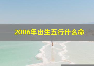 2006年出生五行什么命