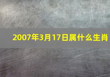 2007年3月17日属什么生肖