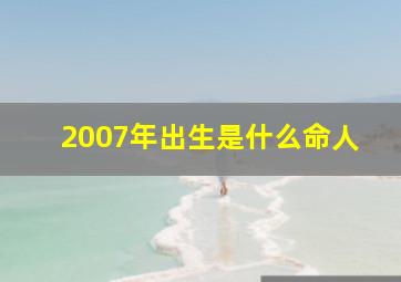 2007年出生是什么命人