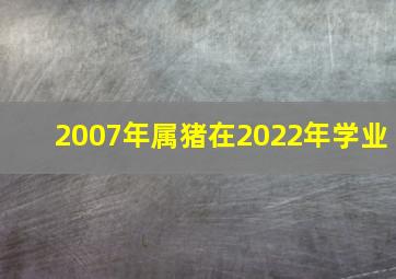 2007年属猪在2022年学业