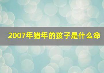 2007年猪年的孩子是什么命