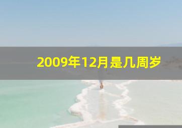 2009年12月是几周岁