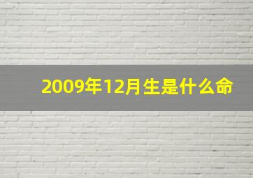 2009年12月生是什么命