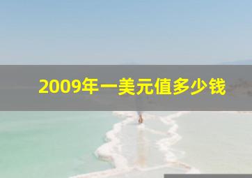 2009年一美元值多少钱