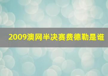 2009澳网半决赛费德勒是谁