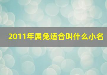 2011年属兔适合叫什么小名