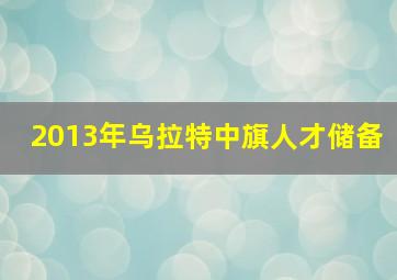 2013年乌拉特中旗人才储备