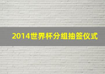 2014世界杯分组抽签仪式