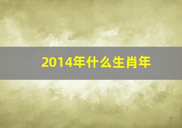 2014年什么生肖年