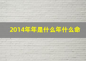 2014年年是什么年什么命