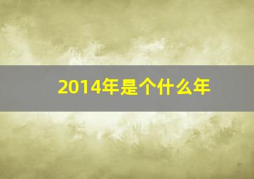 2014年是个什么年