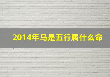 2014年马是五行属什么命