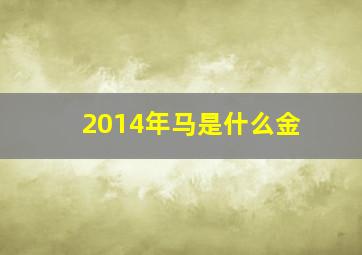 2014年马是什么金