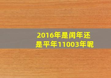 2016年是闰年还是平年11003年呢