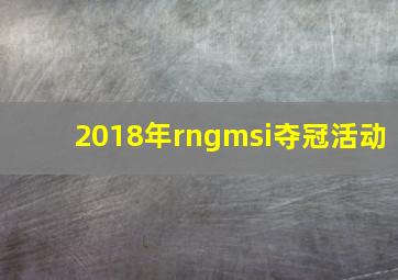 2018年rngmsi夺冠活动