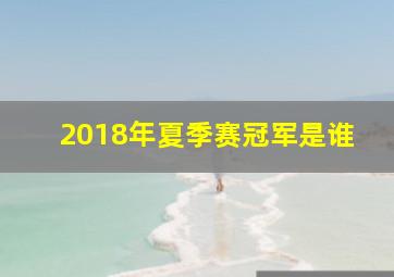 2018年夏季赛冠军是谁