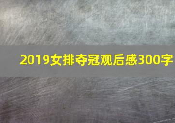 2019女排夺冠观后感300字