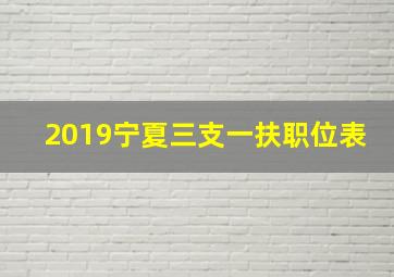 2019宁夏三支一扶职位表