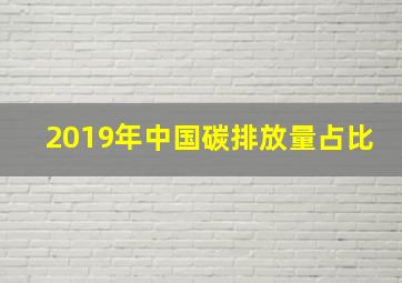 2019年中国碳排放量占比