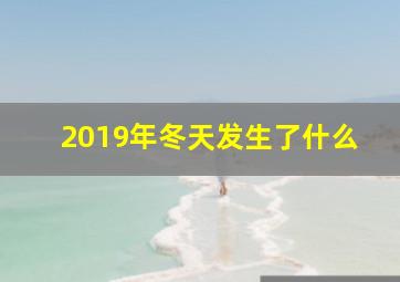 2019年冬天发生了什么