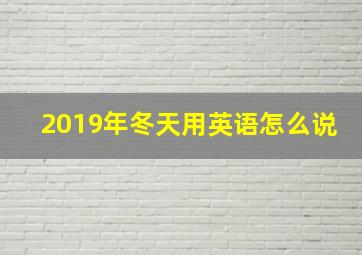 2019年冬天用英语怎么说